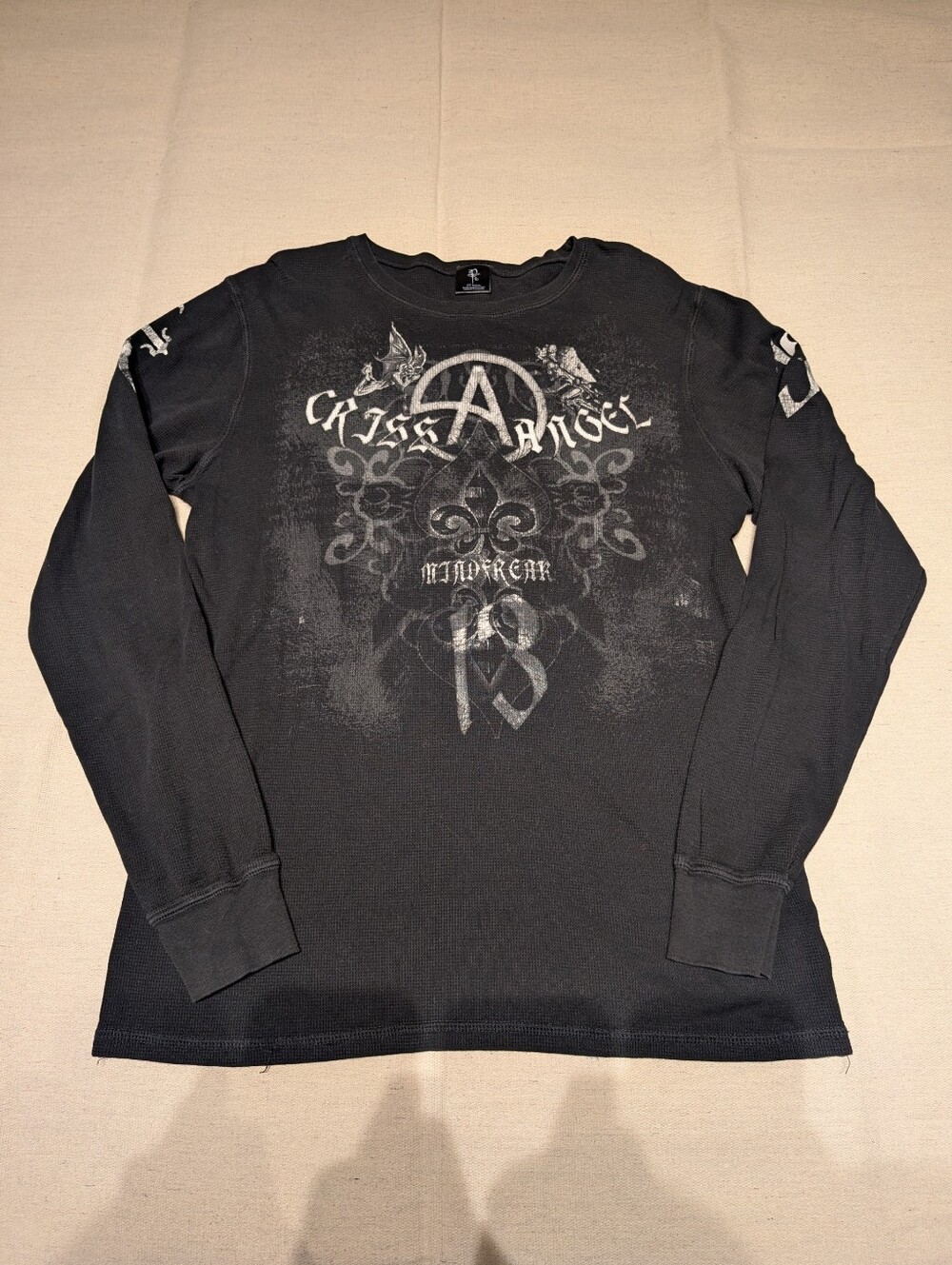 Kriss angel mind freak waffle long sleeve mens L